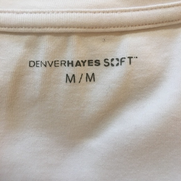 Denver Hayes white with pink flowers Pima cotton soft tank Size M - Picture 5 of 8